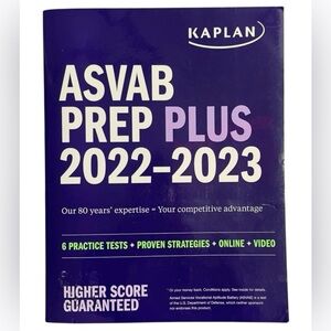 ASVAB PREP PLUS 2022/-2023 Paperback PB Kaplan Military Armed Forces Excellent
